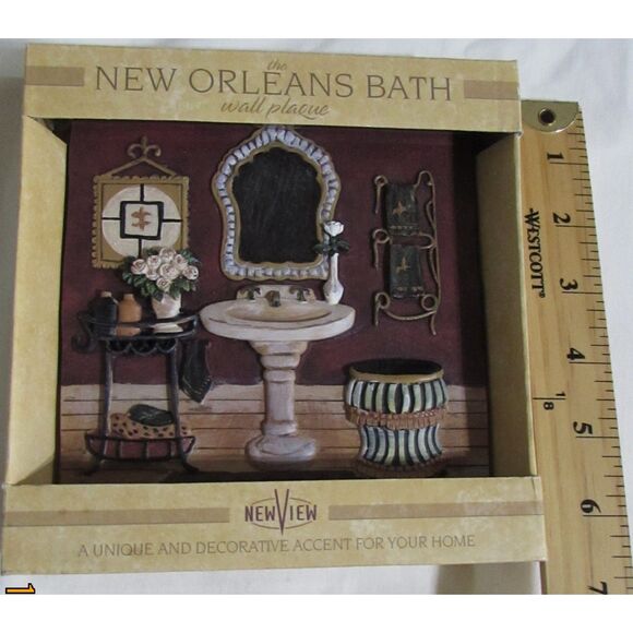 Winterle Olson 3D set of 2 bathroom plaques footed tub vanity sink new Orleans - Picture 7 of 9